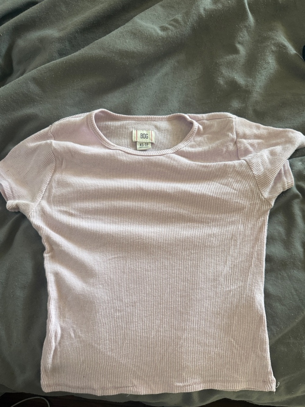 BDG Lavender Ribbed Short Sleeve Tee